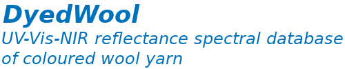 DyedWool IFAC-CNR - UV-Vis-NIR reflectance spectral database of coloured wool yarn